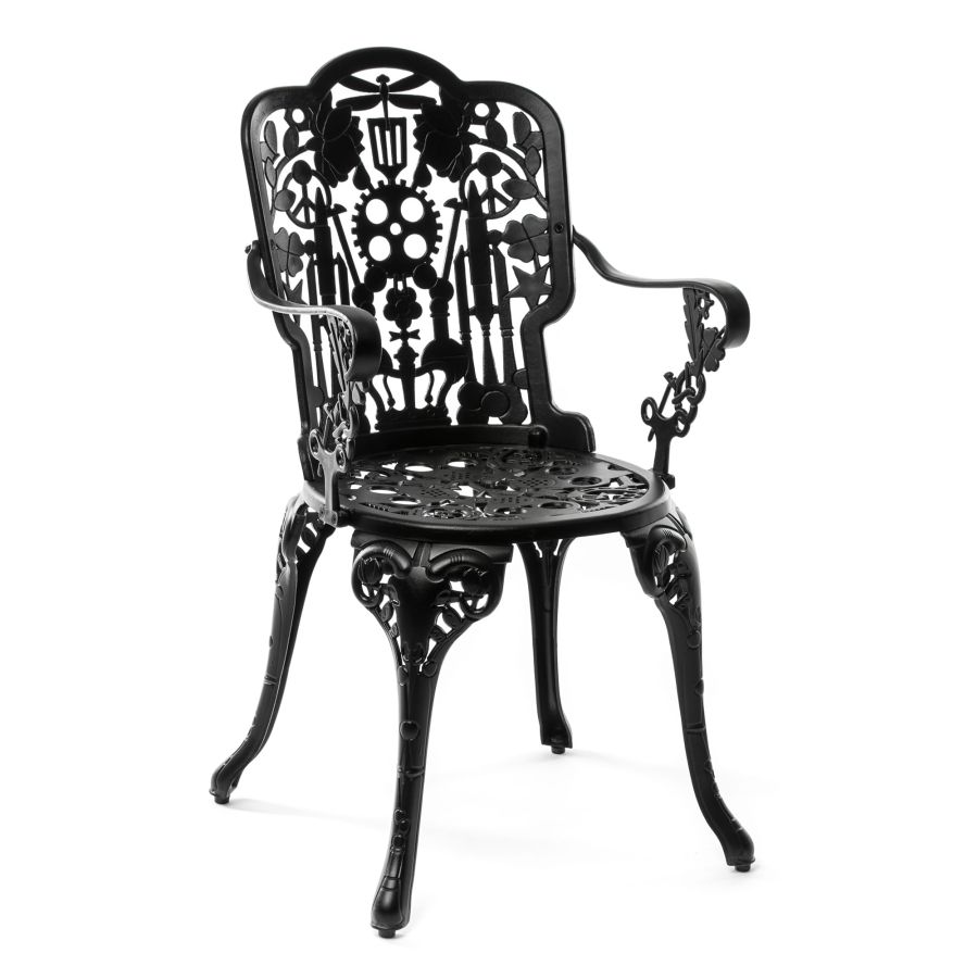 ALUMINIUM Outdoor ARMCHAIR Industry Collection by Seletti #BLACK