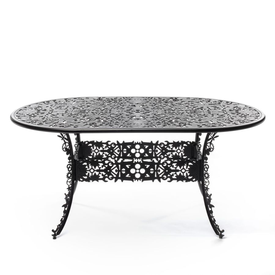 OVAL ALUMINIUM Outdoor TABLE Industry Collection by Seletti #BLACK