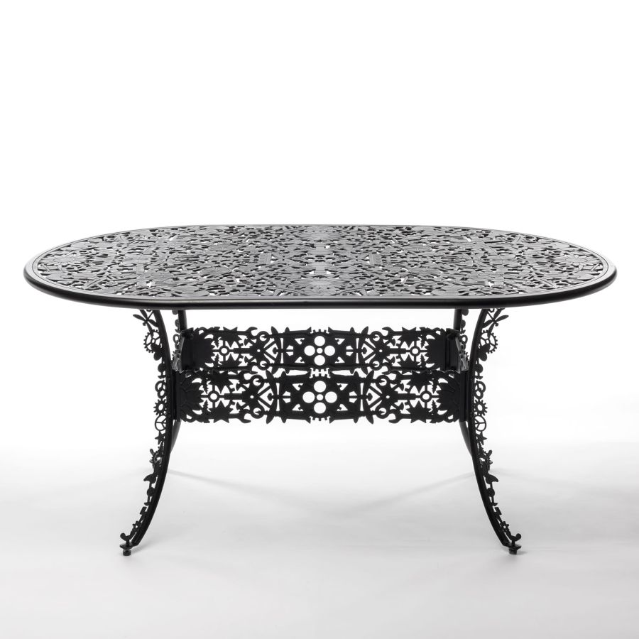 OVAL ALUMINIUM Outdoor TABLE Industry Collection by Seletti #BLACK