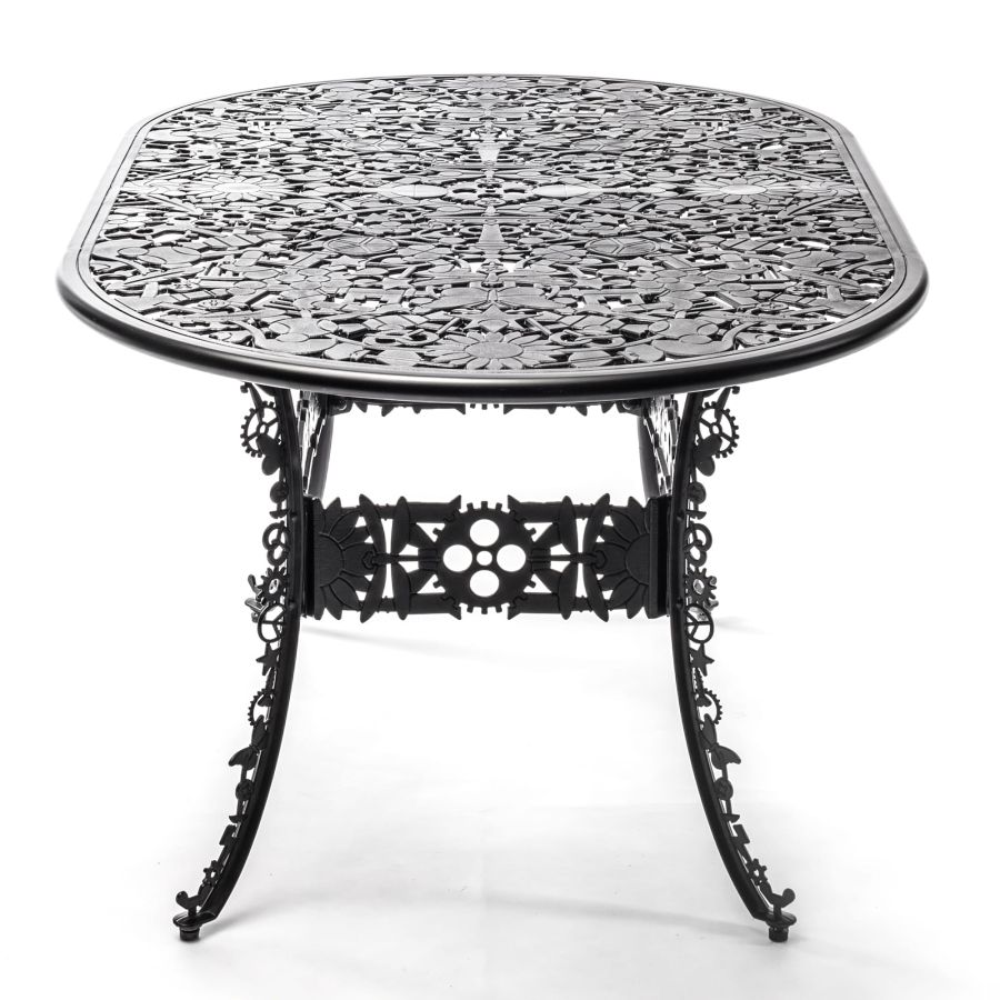 OVAL ALUMINIUM Outdoor TABLE Industry Collection by Seletti #BLACK