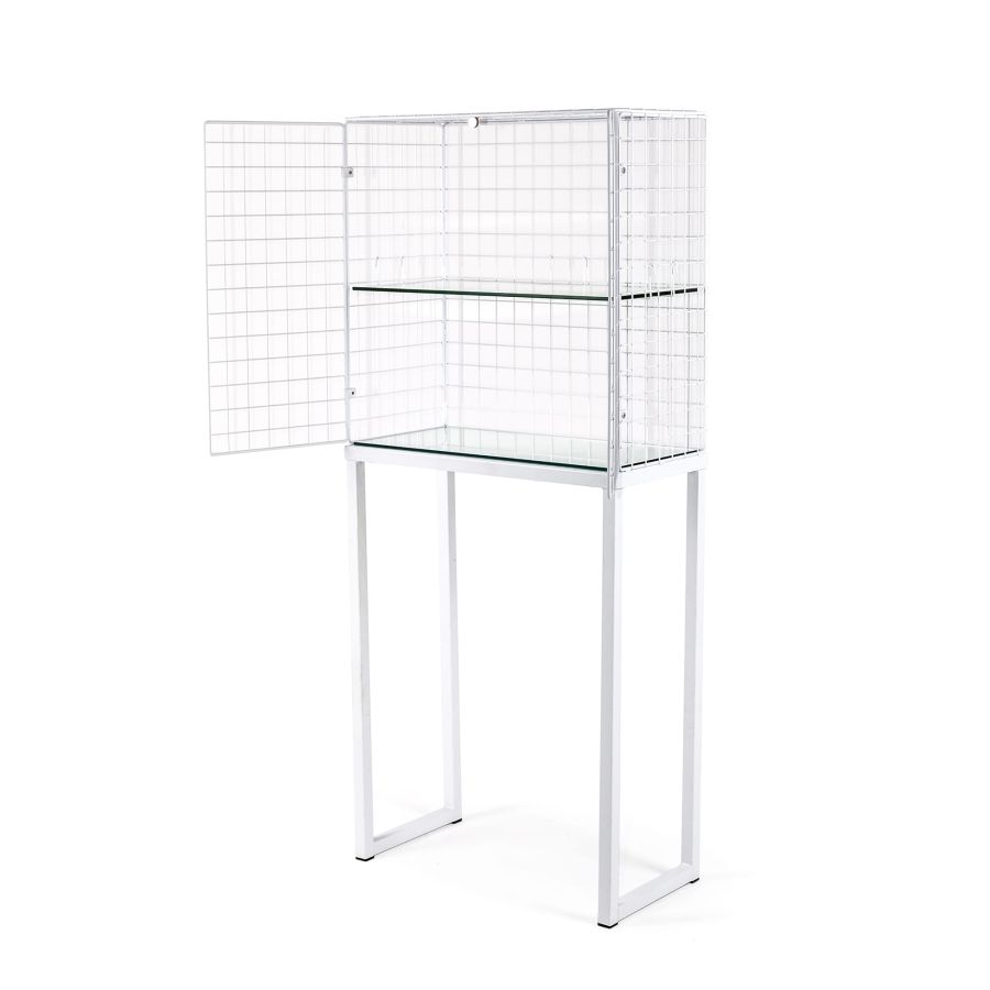 Les Volières - Metal cabinet with glass shelves
