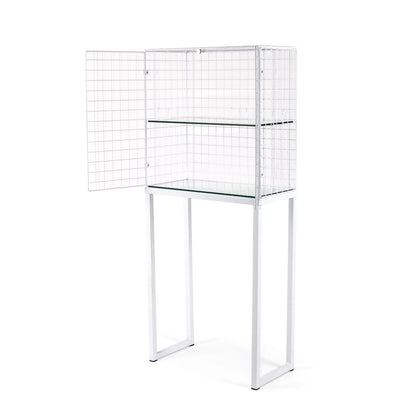 Les Volières - Metal cabinet with glass shelves