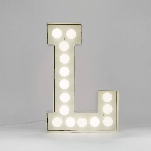 Metal Indoor Floor Lamp Vegaz Alphabet "L" by Seletti