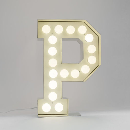 Metal Indoor Floor Lamp Vegaz Alphabet "P" by Seletti