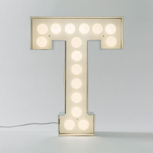 Metal Indoor Floor Lamp Vegaz Alphabet "T" by Seletti