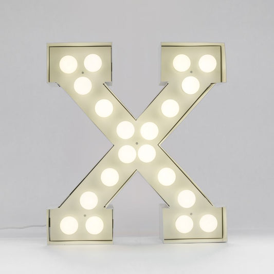 Metal Indoor Floor Lamp Vegaz Alphabet "X" by Seletti