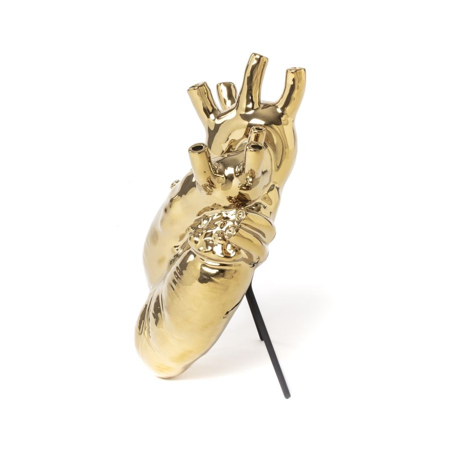 Fine Porcelain Vase Love in Bloom Heart by Seletti #Gold
