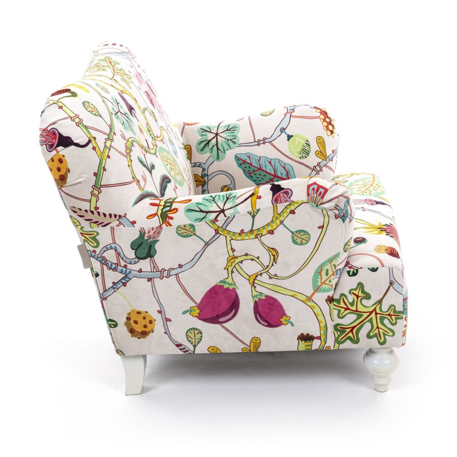 Fully Upholstered Armchair Botanical Diva by Seletti #White