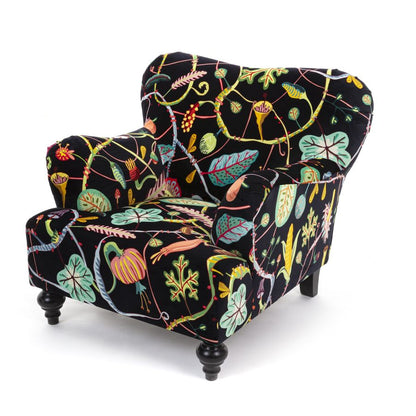 Fully Upholstered Armchair Botanical Diva by Seletti #Black