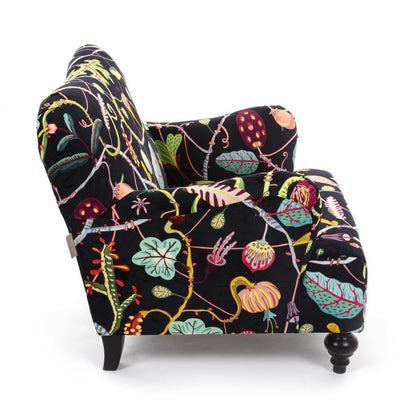 Fully Upholstered Armchair Botanical Diva by Seletti #Black