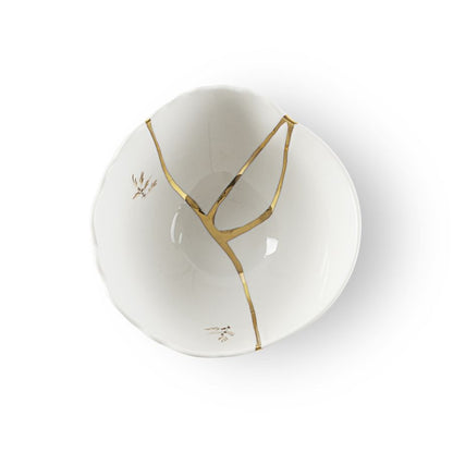 Porcelain and gold plated Bowl Kintsugi by Seletti #No.1