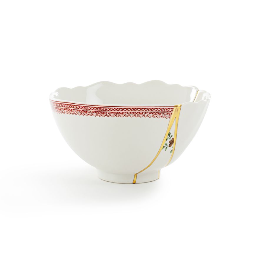 Porcelain and gold plated Bowl Kintsugi by Seletti #No.1