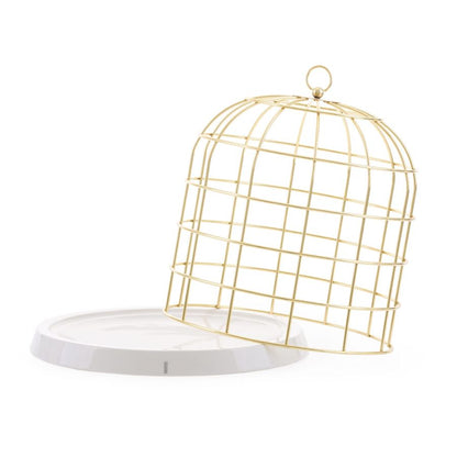 Metal and Porcelain Birdcage with base Twitable by Seletti #Gold
