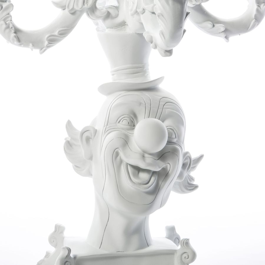 5 Arms Polyresin Candle Holder Burlesque Clown by Seletti #White