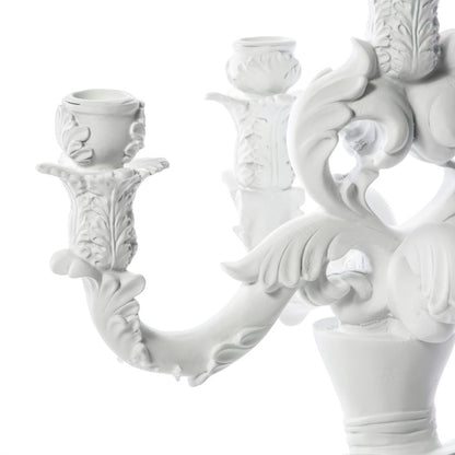 5 Arms Polyresin Candle Holder Burlesque Clown by Seletti #White