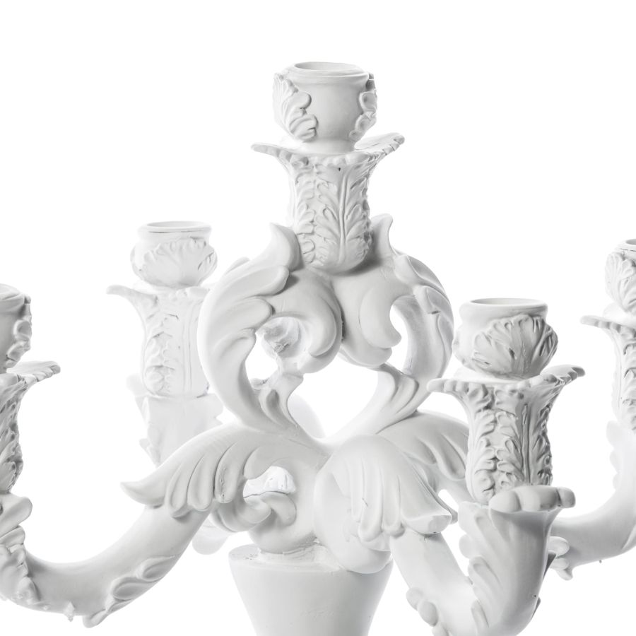 5 Arms Polyresin Candle Holder Burlesque Clown by Seletti #White