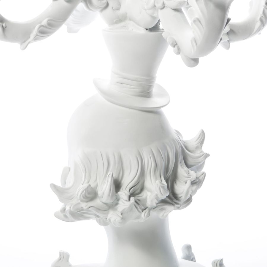 5 Arms Polyresin Candle Holder Burlesque Clown by Seletti #White