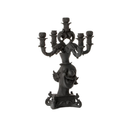 5 Arms Polyresin Candle Holder Burlesque Clown by Seletti #Black