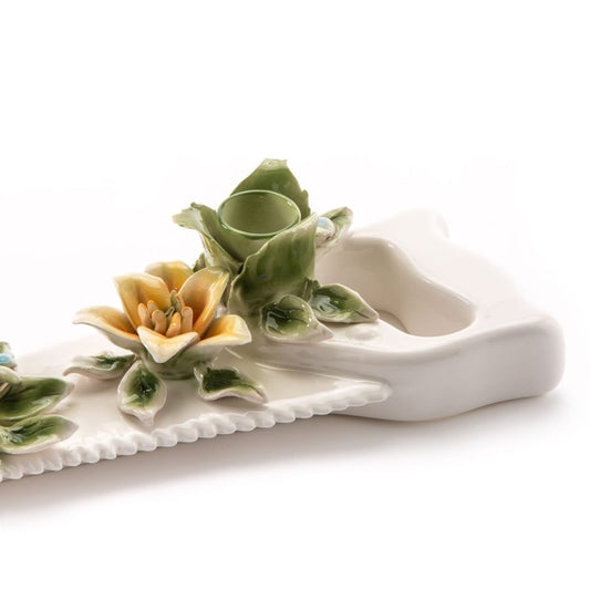 Flower Attitude The Saw - fine porcelain Candle Holder