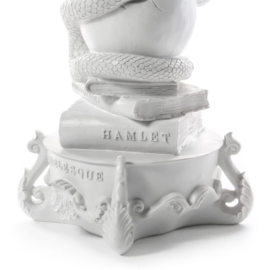 5 arms Polyresin candle holder Giant Burlesque Skull by Seletti #White