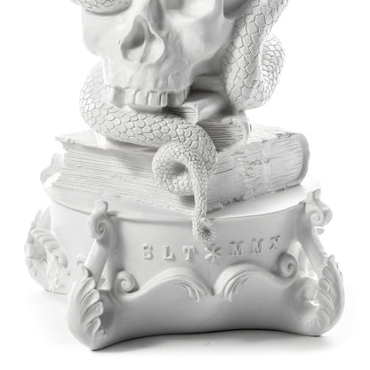 5 arms Polyresin candle holder Giant Burlesque Skull by Seletti #White