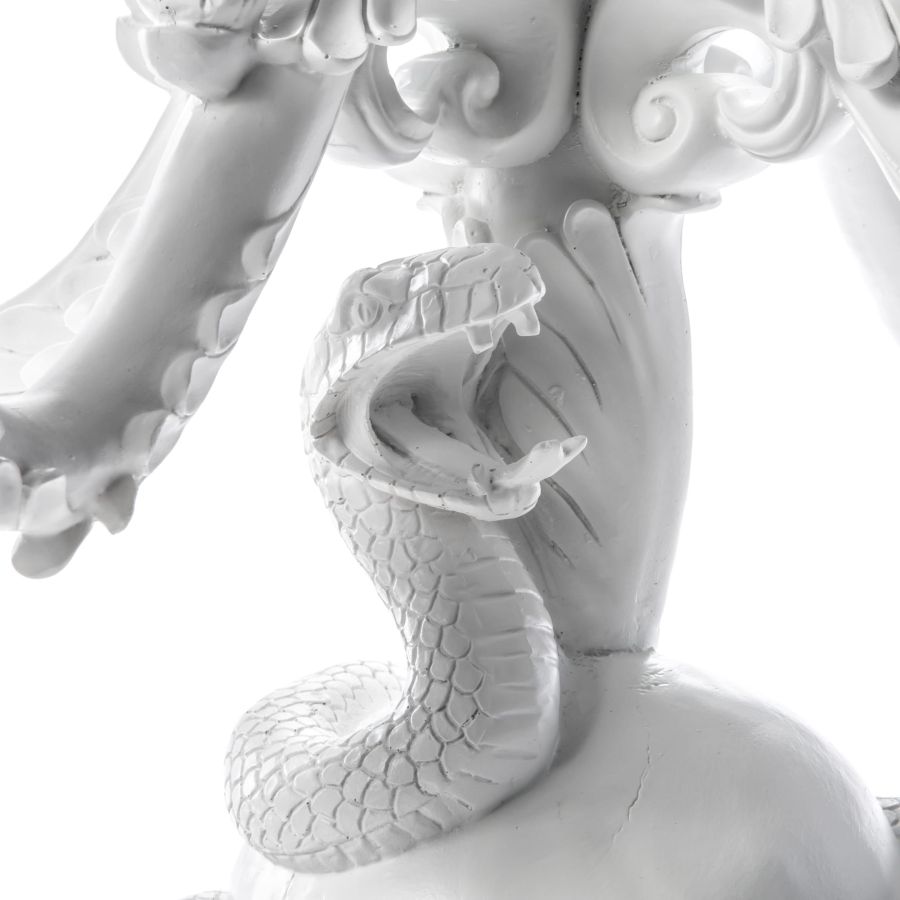 5 arms Polyresin candle holder Giant Burlesque Skull by Seletti #White