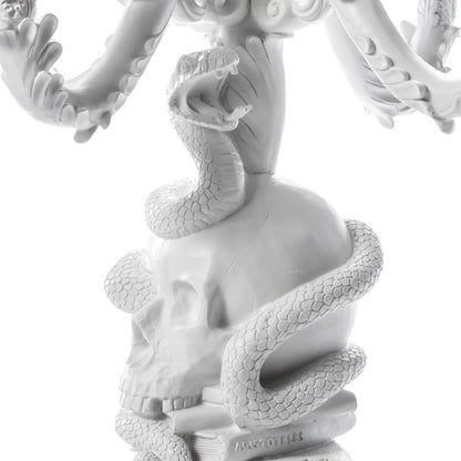 5 arms Polyresin candle holder Giant Burlesque Skull by Seletti #White