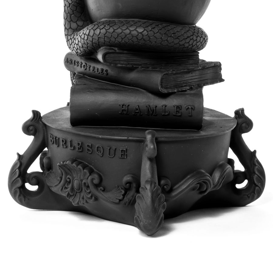 5 arms Polyresin candle holder Giant Burlesque Skull by Seletti #Black