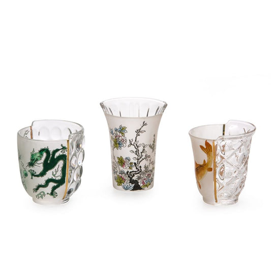 Hybrid AGLAURA - Glass Set of 3 drinking glasses.