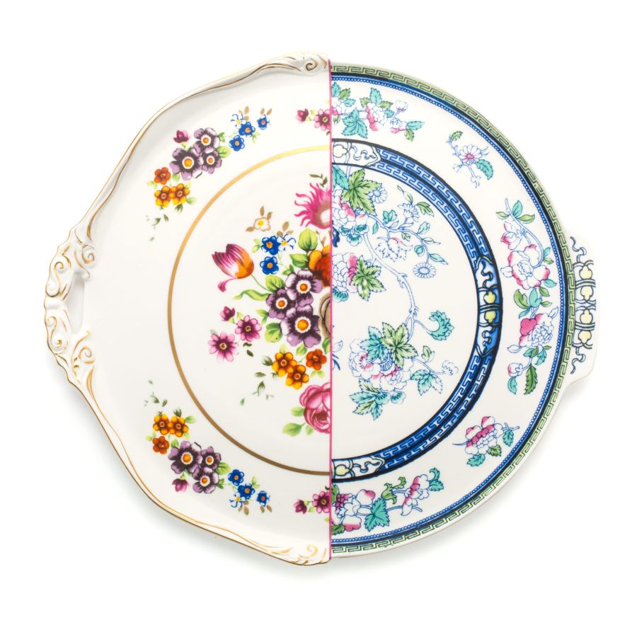HYBRID DOROTEA - Round porcelain tray.