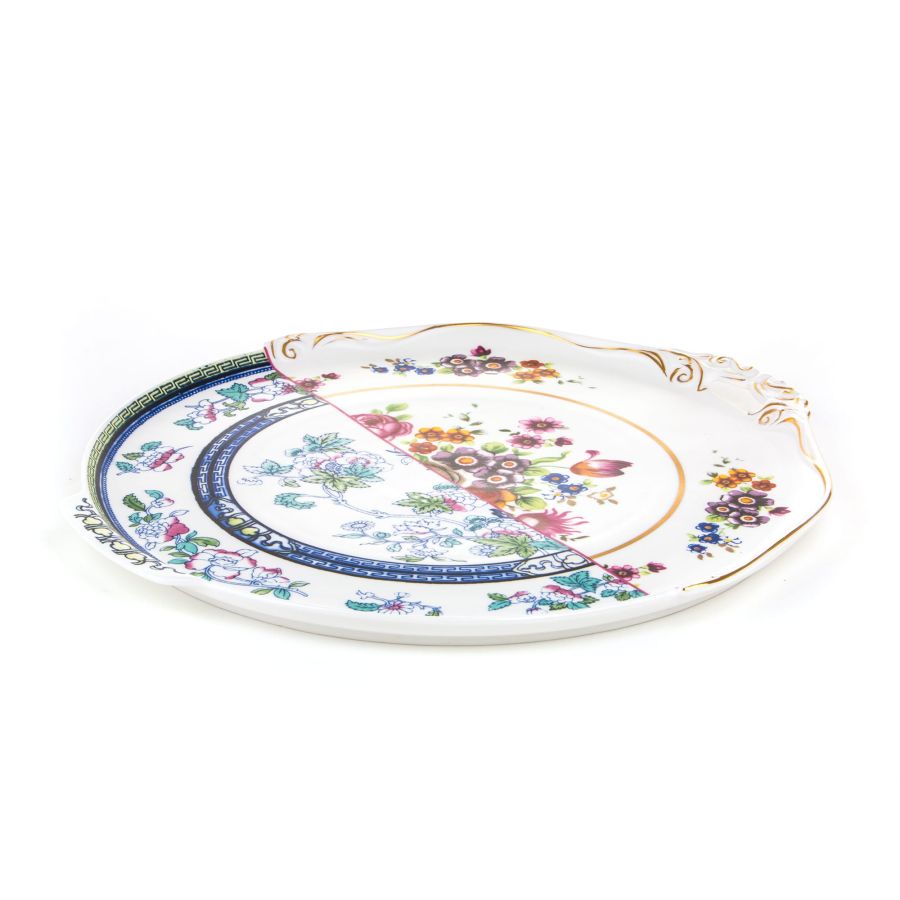HYBRID DOROTEA - Round porcelain tray.