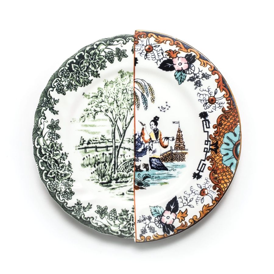 HYBRID IPAZIA - Round porcelain dinner plate.
