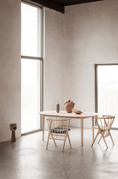 No 3 table, 120 cm, extendable, white oiled oak