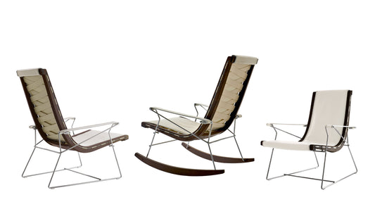 J.J. Lounge Chairs with medium backrest (Upholstery Material - Leather Gamma) by B&B Italia