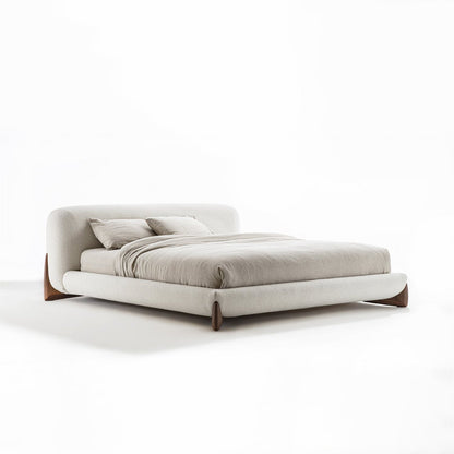 SOFTBAY - Wooden double bed with upholstered headboard (Request Info)