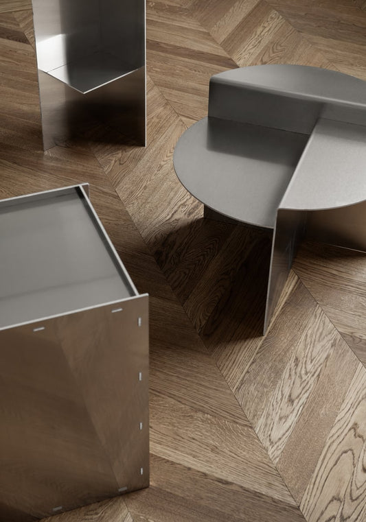 Rivet Box table, aluminium