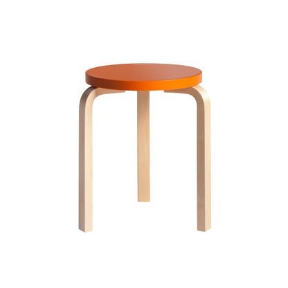 Artek Stool 60 — birch/orange lacquered