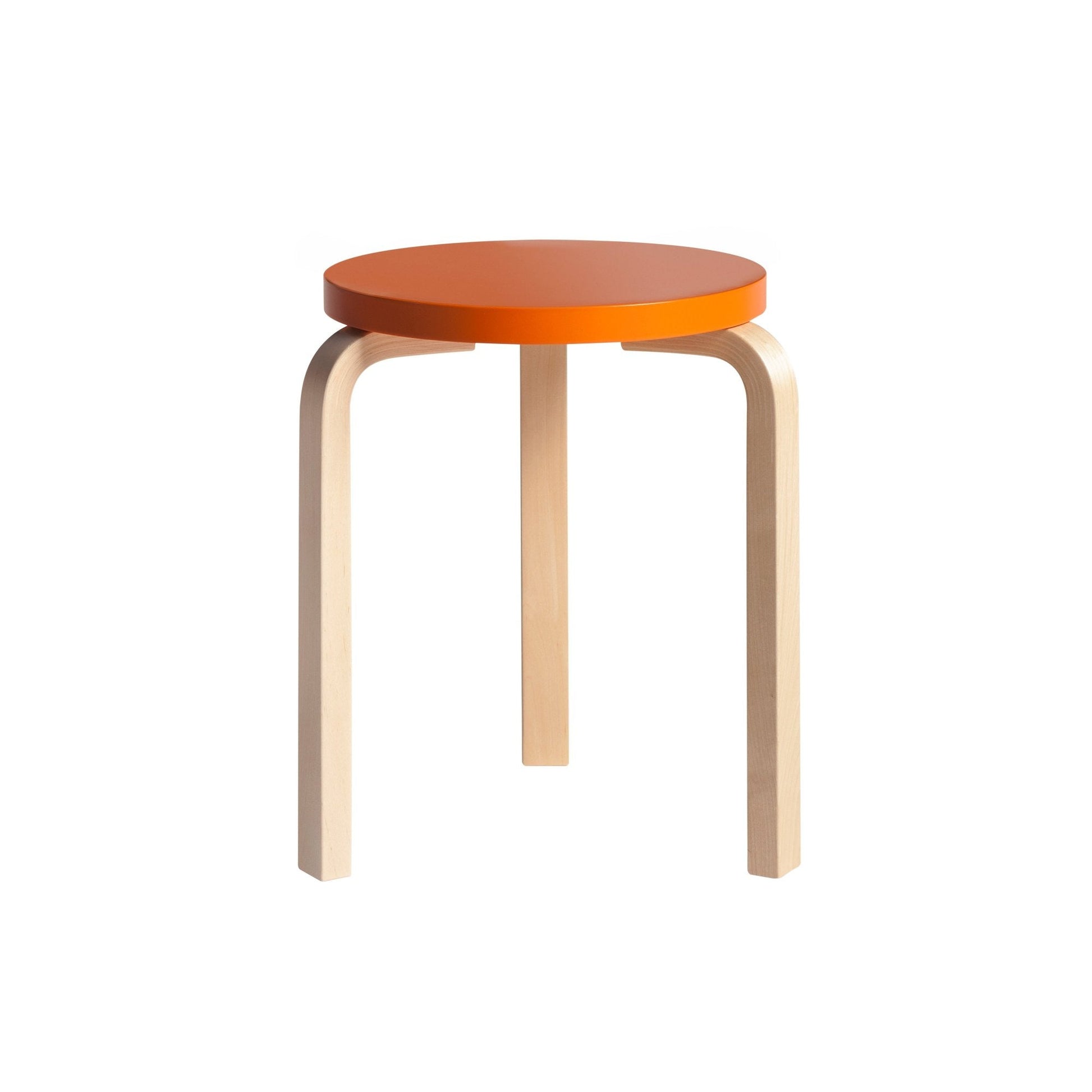 Artek Stool 60 — birch/orange lacquered