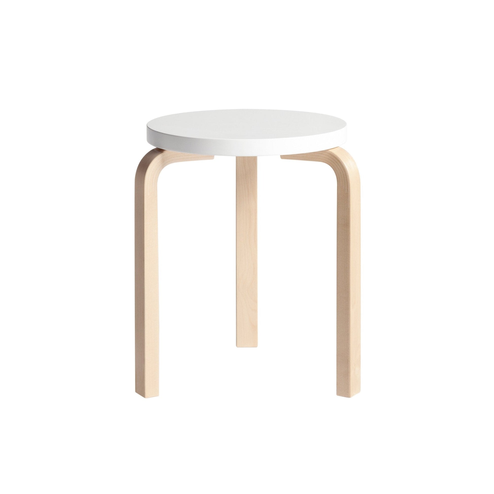 Artek Stool 60 — birch/white lacquered
