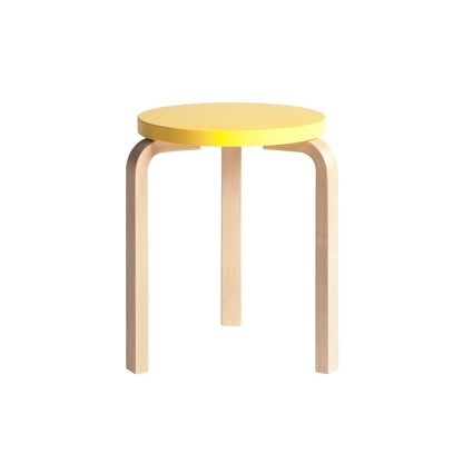 Artek Stool 60 — birch/yellow lacquered