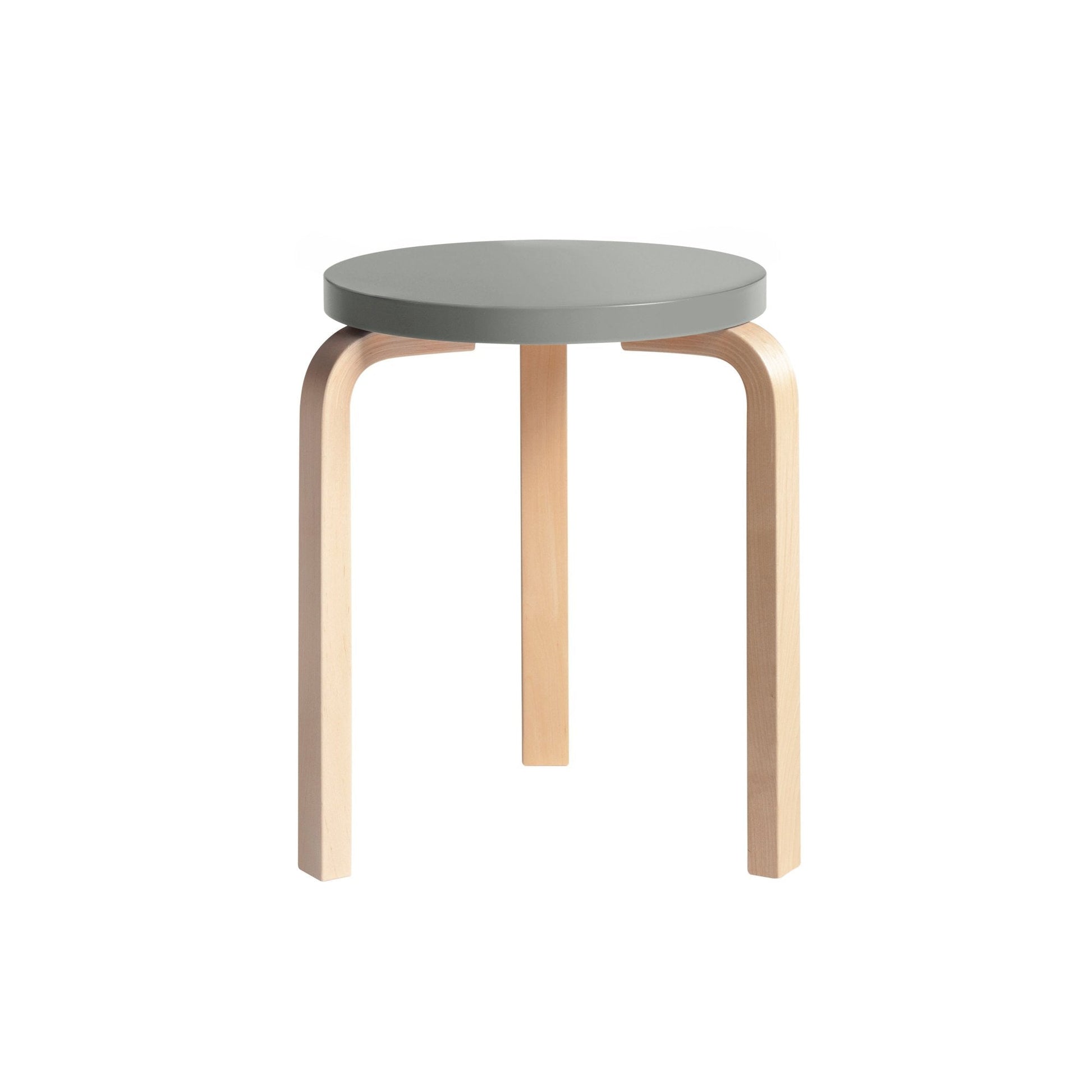 Artek Stool 60 — birch/grey lacquered