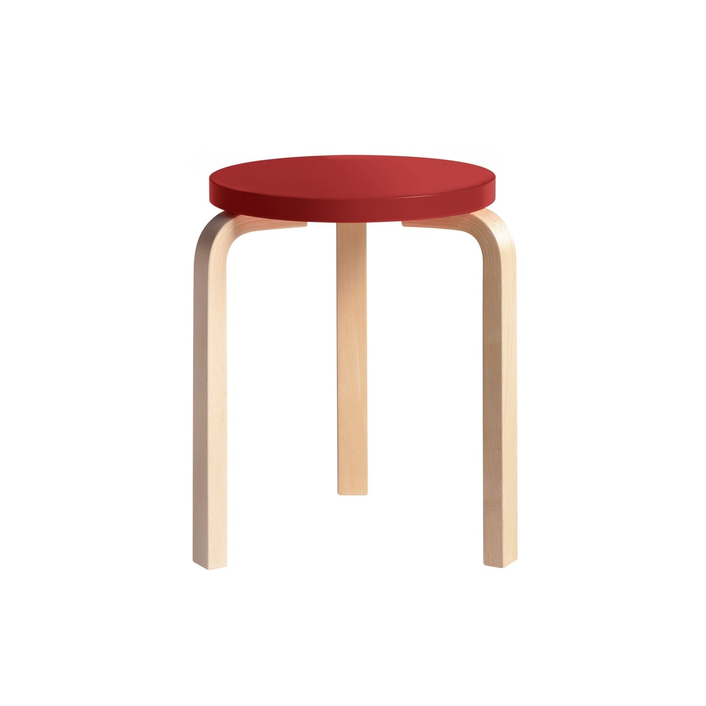 Artek Stool 60 — birch/red lacquered