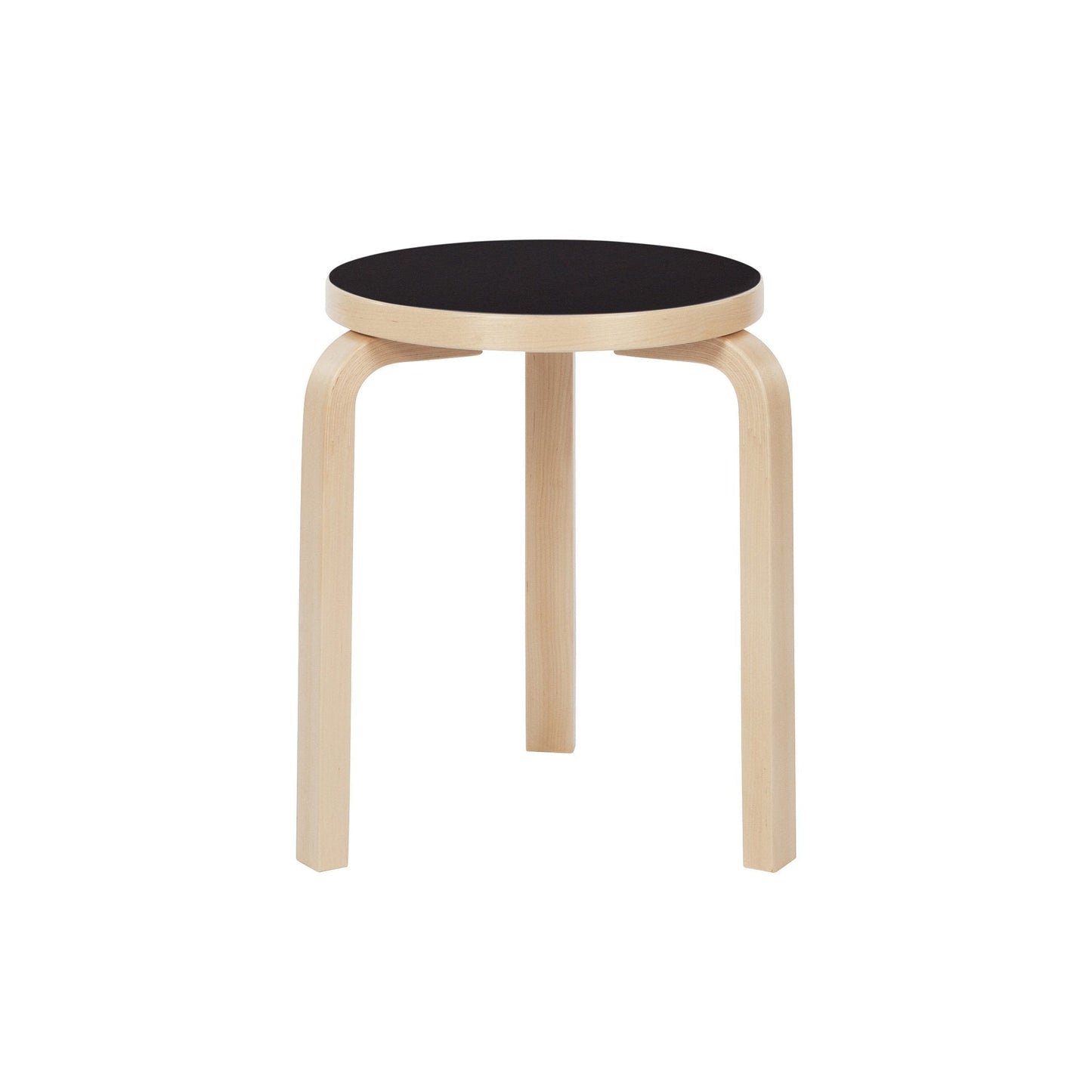 Artek Stool 60 — birch/black linoleum