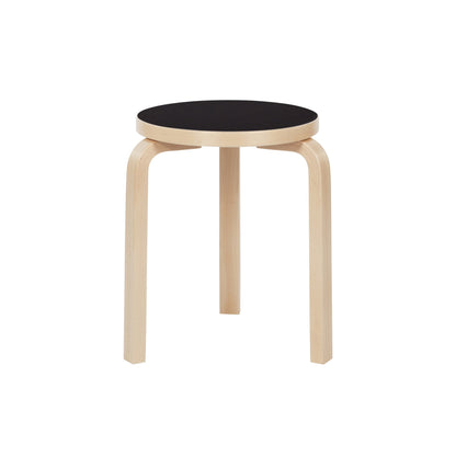 Artek Stool 60 — birch/black linoleum
