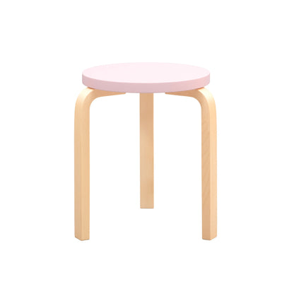 Artek Stool 60 — birch/pale pink lacquered