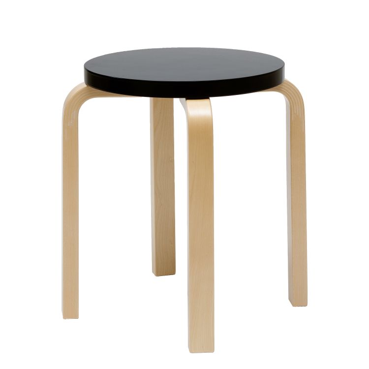 STOOL E60 - 4 legs - Stackable wooden stool.