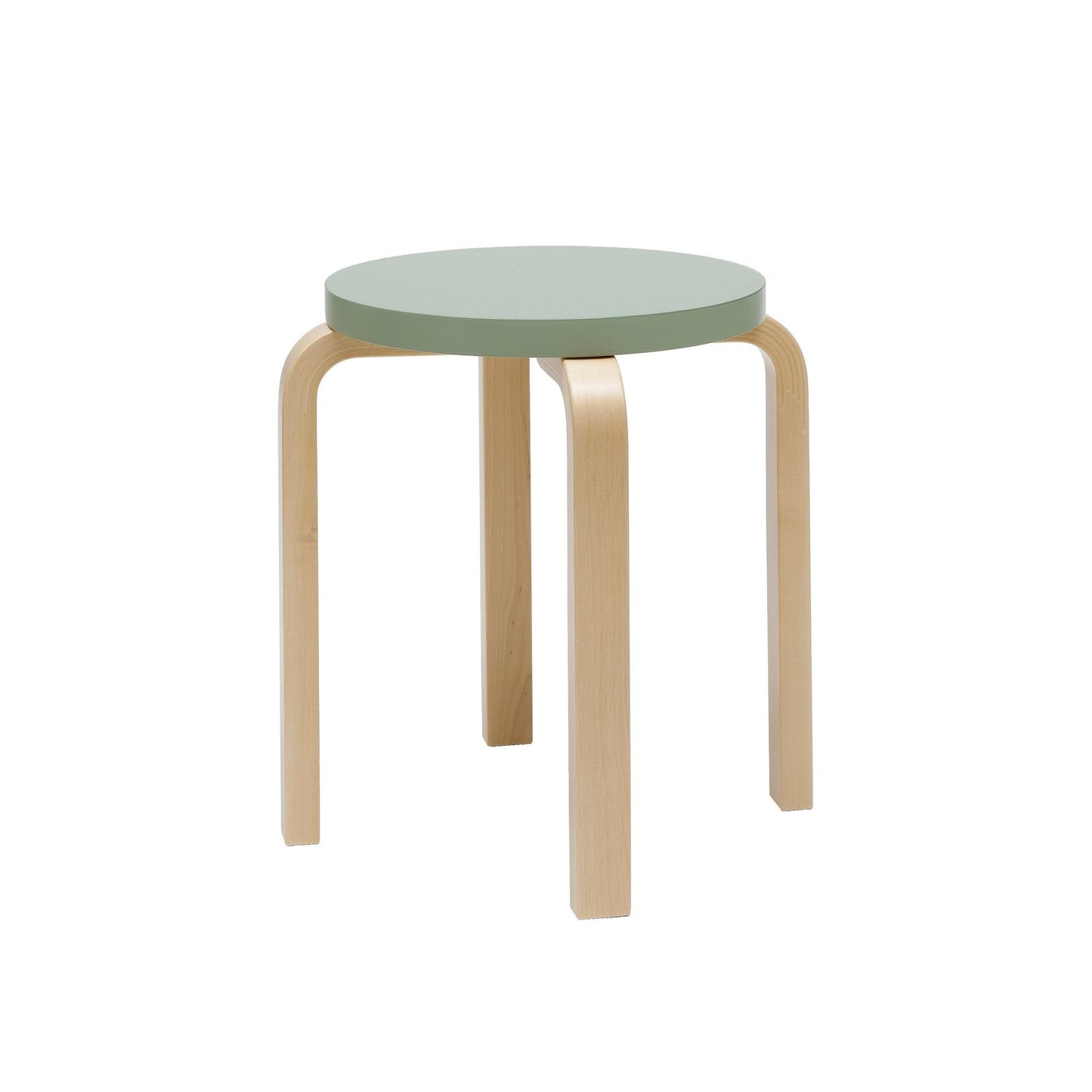 Artek Stool E60 — birch/green lacquered