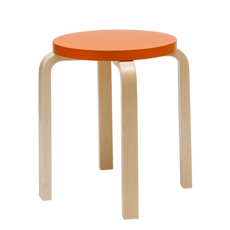 STOOL E60 - 4 legs - Stackable wooden stool.