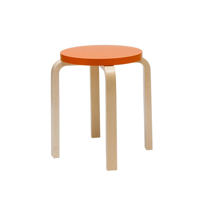 Artek Stool E60 — birch/orange lacquered