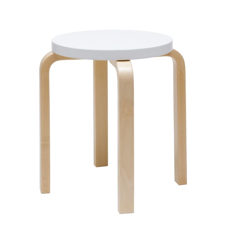 STOOL E60 - 4 legs - Stackable wooden stool.